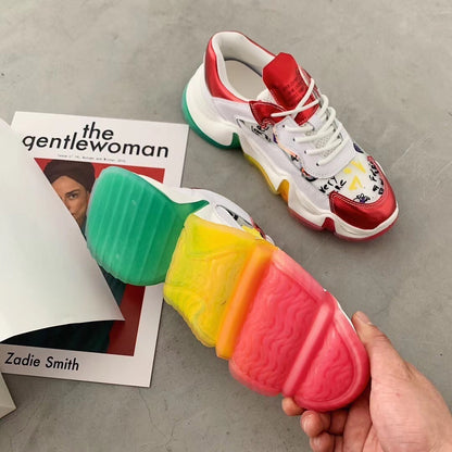 Lace-Up Rainbow Sneakers