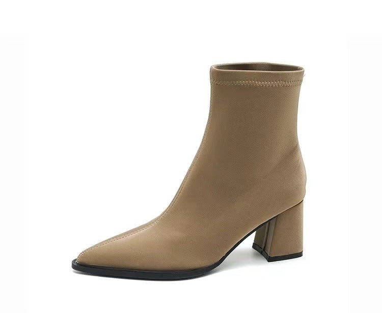 Stretch Suede Pointed Martin Boots