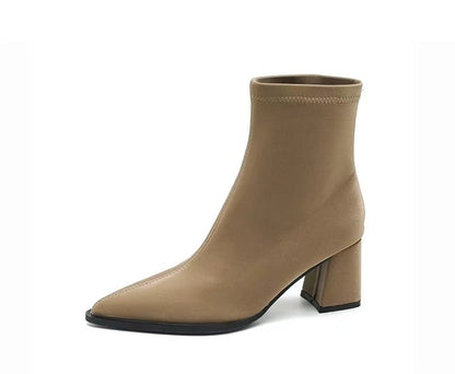 Stretch Suede Pointed Martin Boots
