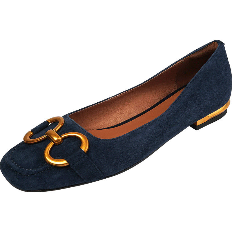 Simple Buckle Low Heel Flats