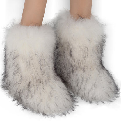 Wild Warm Mid-Calf Fur Boots