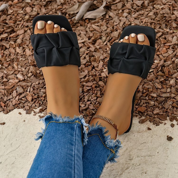 Flat Square Toe Slippers