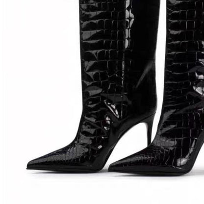 Pattern Tube Circumference High Leg Boots