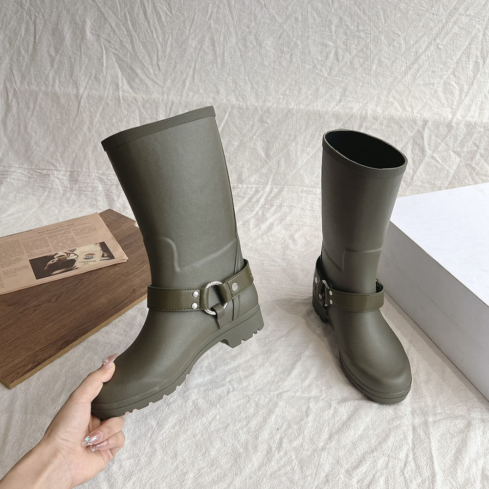 Knee Buckle Knight Boots Waterproof