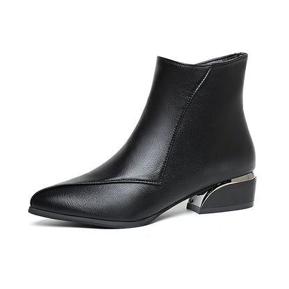 British-style Chunky Heel Martin Boots