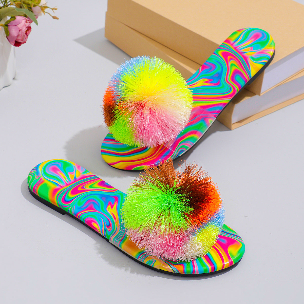 Rainbow Flat Slipper Sandals