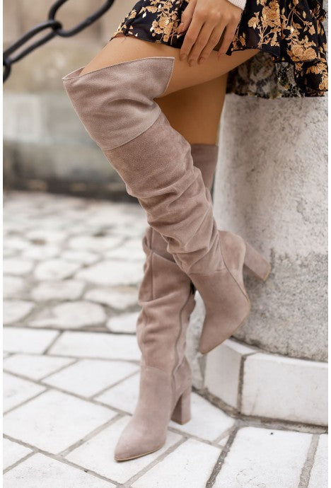 High Heel Pointed Toe Suede Over-the-knee Boots