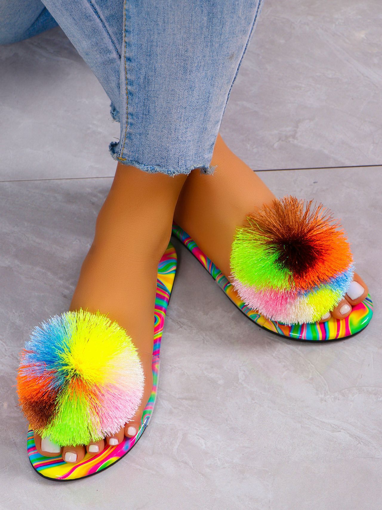 Rainbow Flat Slipper Sandals