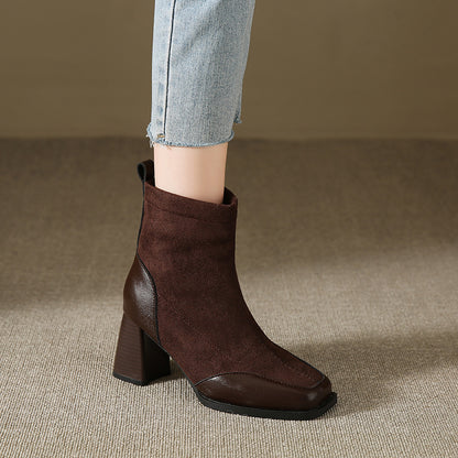 British Style Chunky Heel Boots