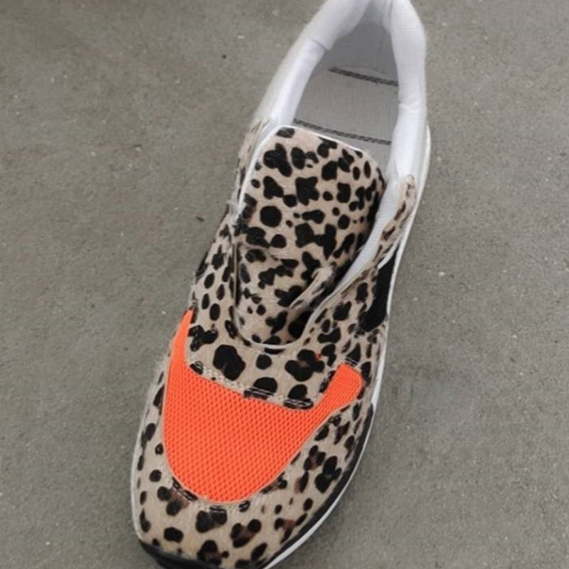 Leopard Print Color Matching Lace Up Casual Sneaker