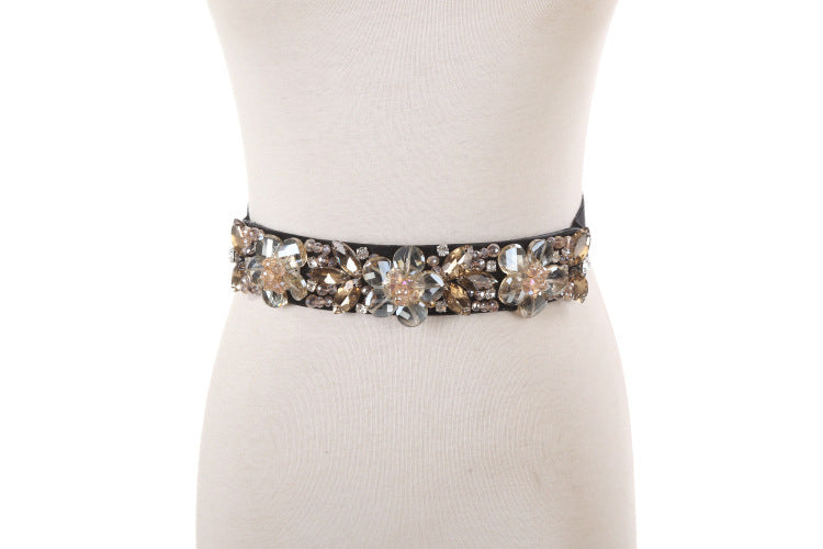 Rhinestone Crystal Waist Elastic Belts