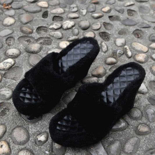 Wedge Height Slipper Heels