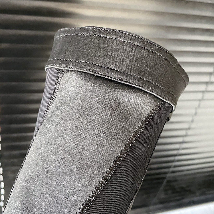 Elastic Thread Stitching Mesh Long Tube Over The Knee Boots