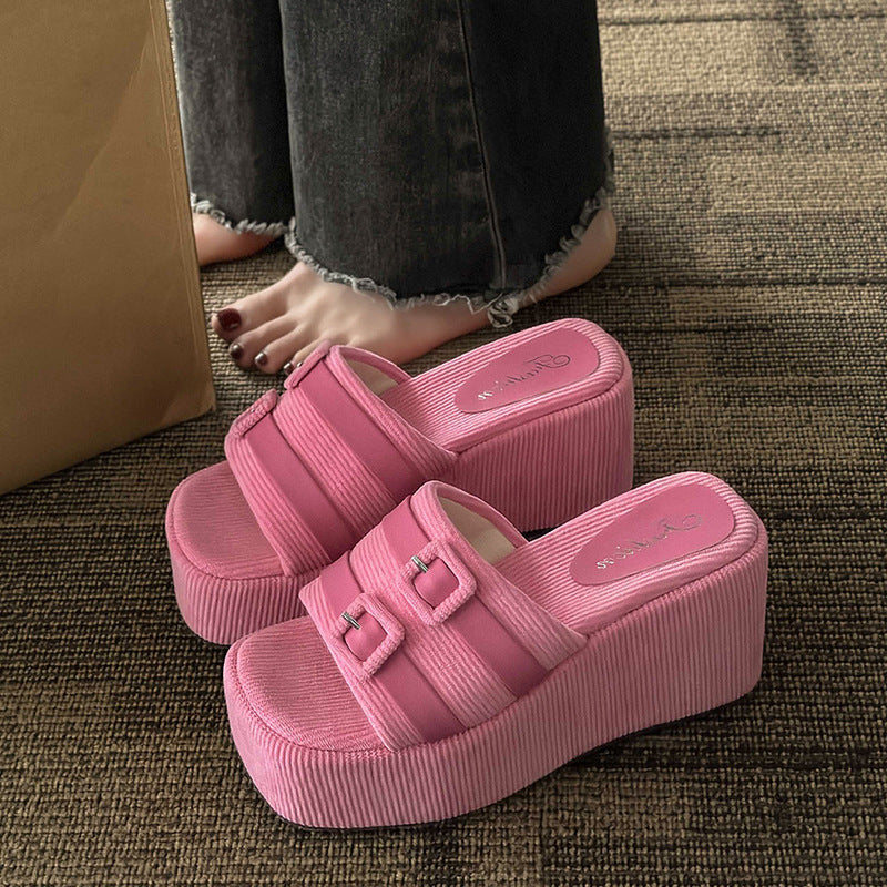 Wedge Platform Slipper Sandals