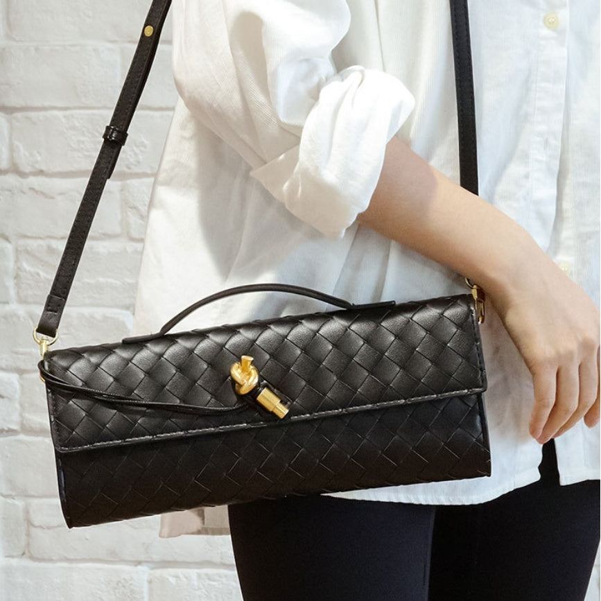 Woven Shoulder Clutch Crossbody Bag