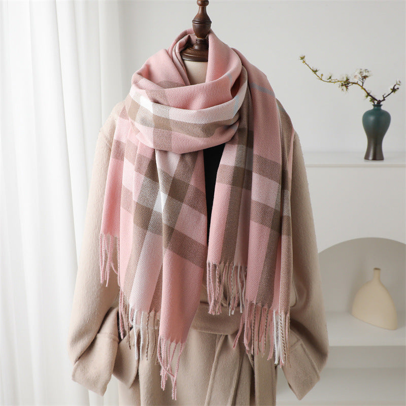 Cashmere Plaid Shawl Unisex Scarf