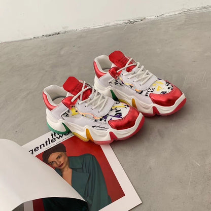 Lace-Up Rainbow Sneakers
