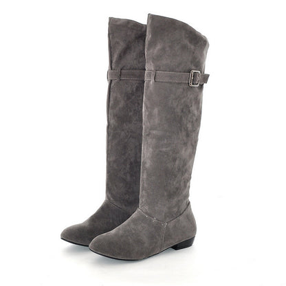 High Leg Suede Ethnic Style Knight Boots