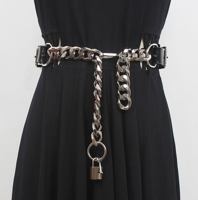 Metal Leather Chain Belt