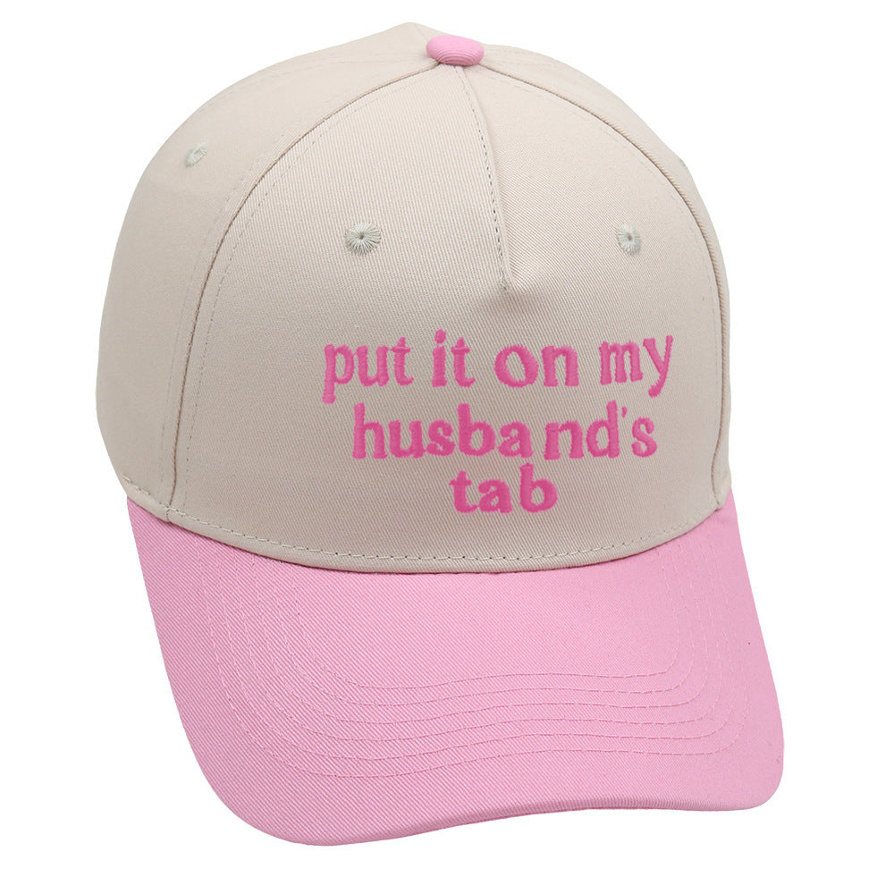 Put It On My Husbands Tab Trucker Embroidery Baseball Cap