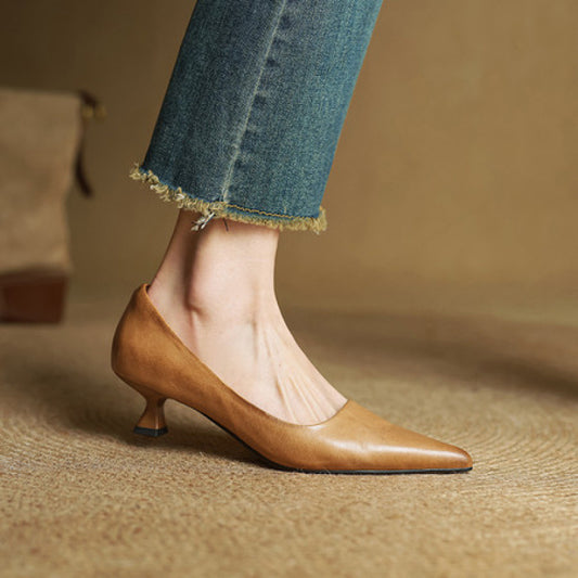 Pointed Toe Shallow Mouth Heels