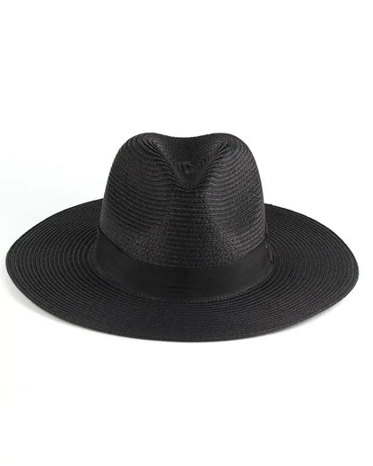 Contrast Tape Straw Hat