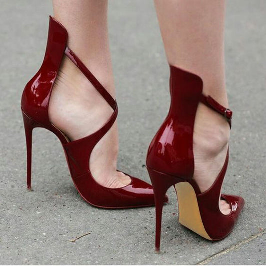 Cross Strap Stiletto High Heels