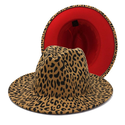 Leopard Fedora Wide Brim Hat