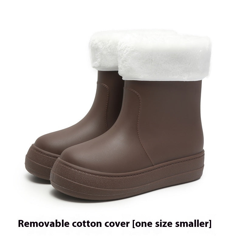 Flat Mid-calf Rain Non-slip Rubber Boots