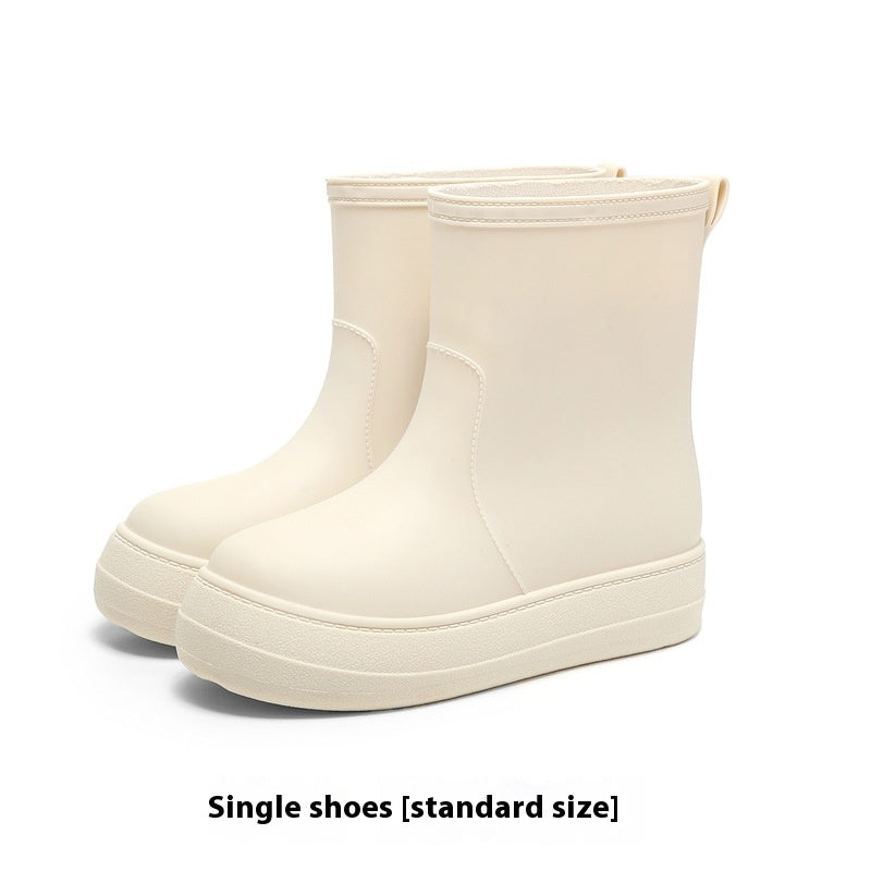 Flat Mid-calf Rain Non-slip Rubber Boots