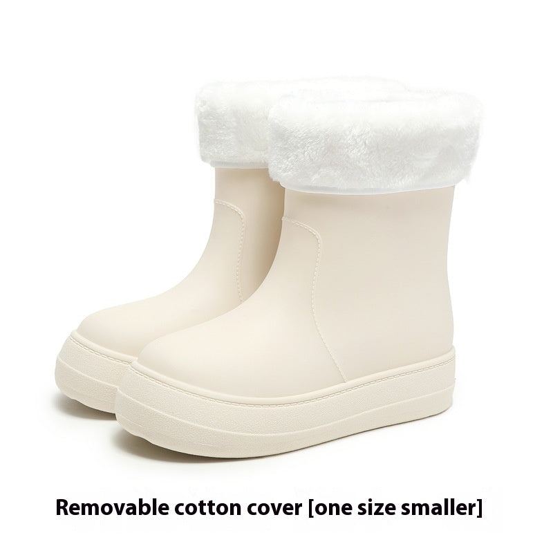 Flat Mid-calf Rain Non-slip Rubber Boots