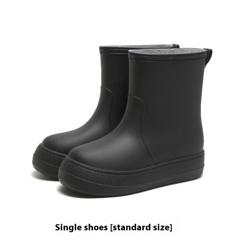 Flat Mid-calf Rain Non-slip Rubber Boots