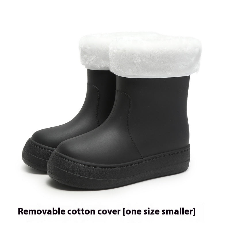 Flat Mid-calf Rain Non-slip Rubber Boots