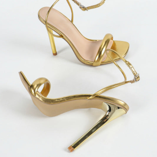 Ankle-Strap Stiletto Super High Heel Sandals