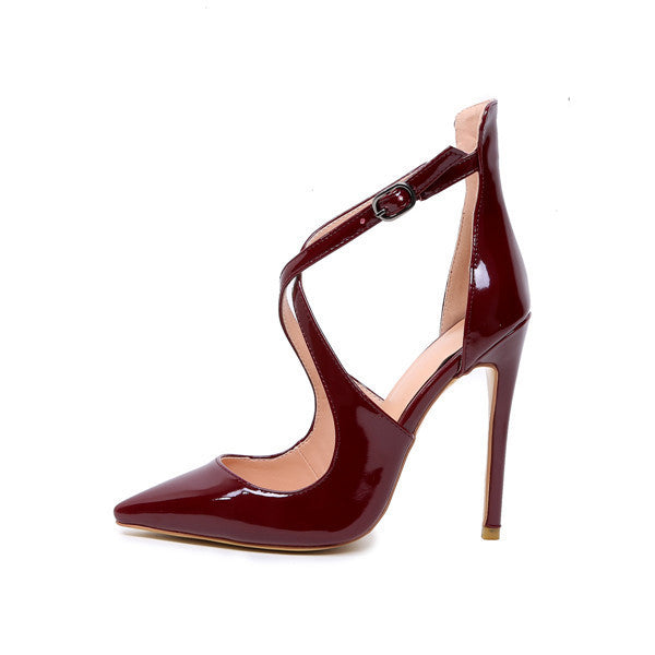 Cross Strap Stiletto High Heels