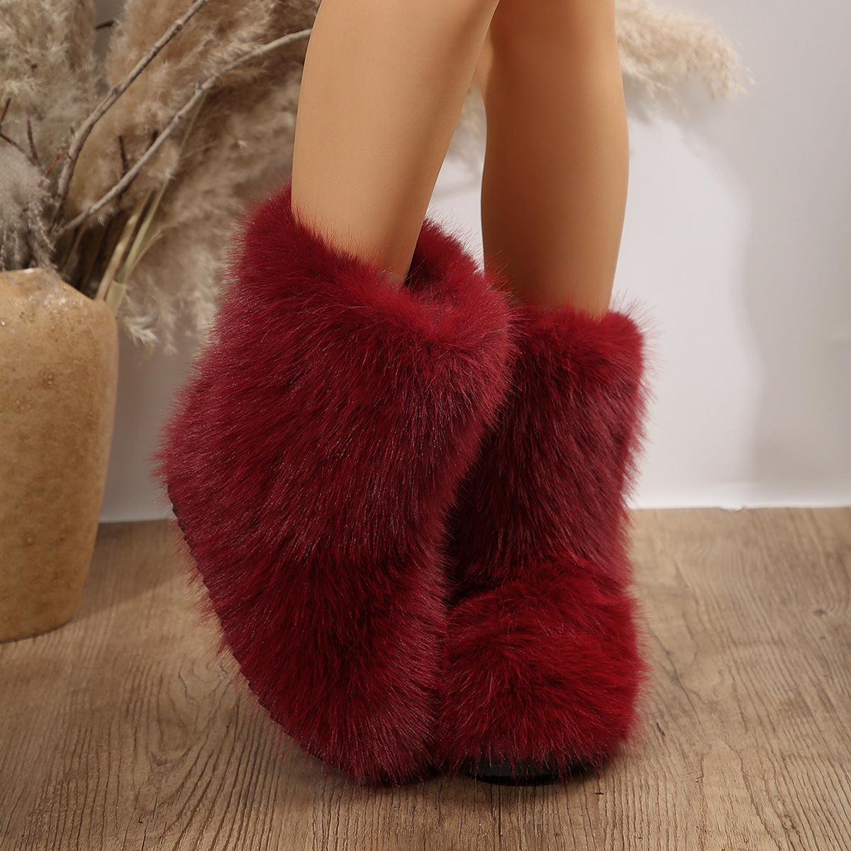 Mid-calf Plush Boots