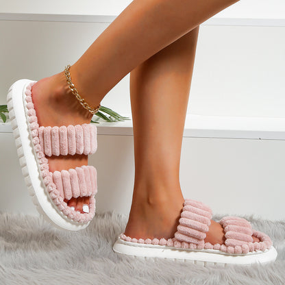 Soft Lamb Wool Cotton Slippers