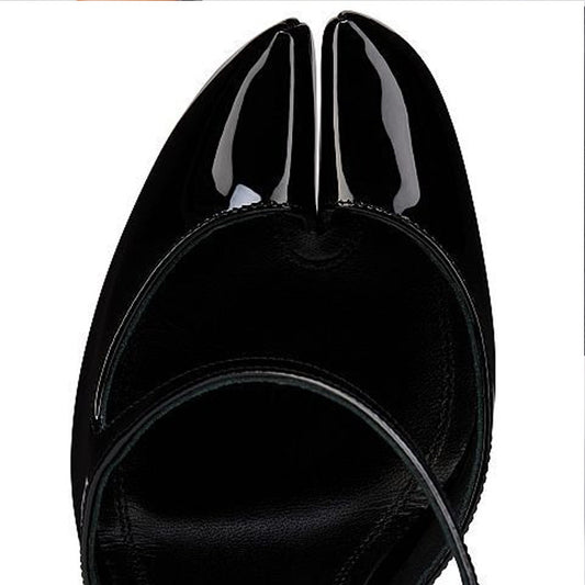 Low-Cut Toe Cap Cross Strap Hollow Heels