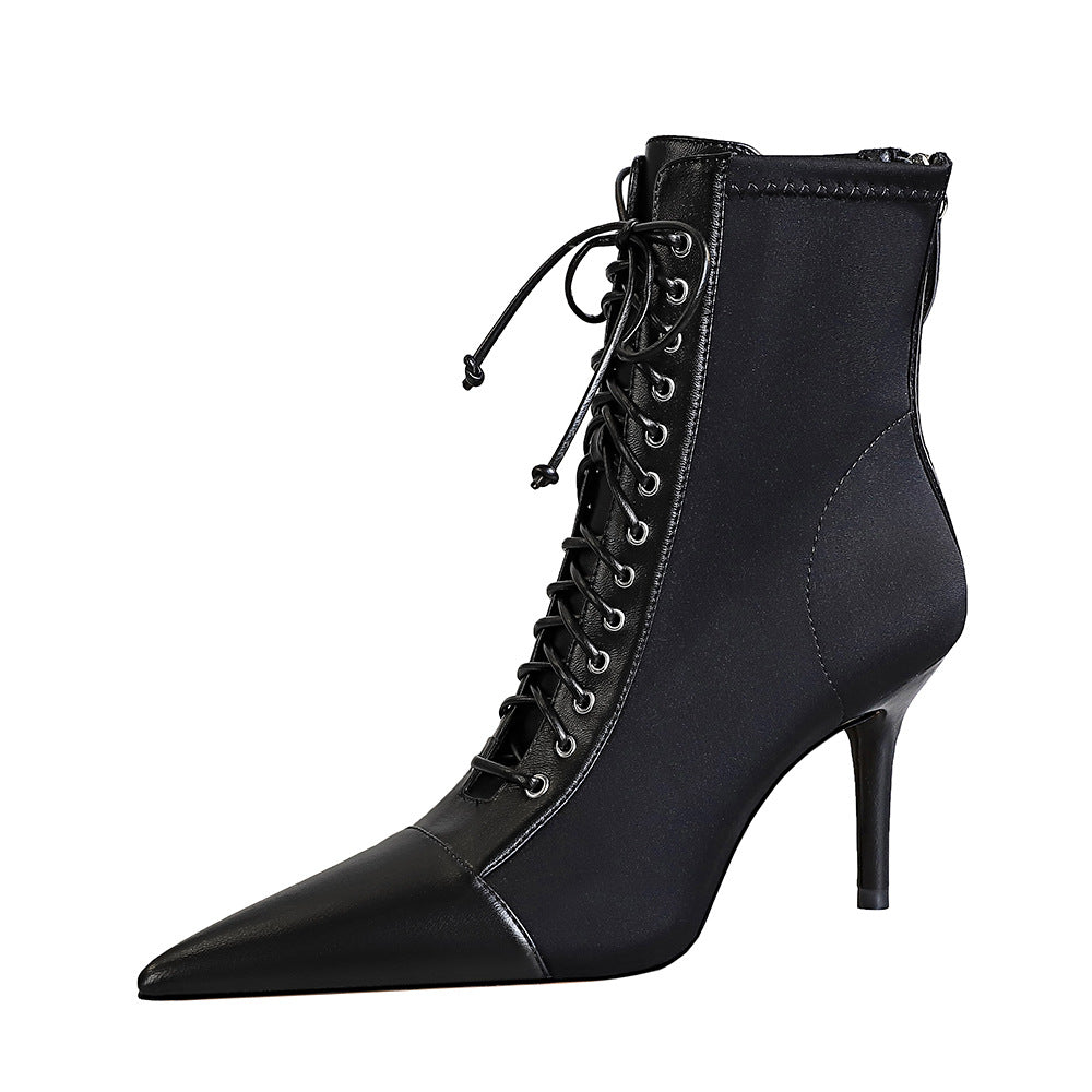 Slimming Stiletto Shallow Mouth Heel Boots