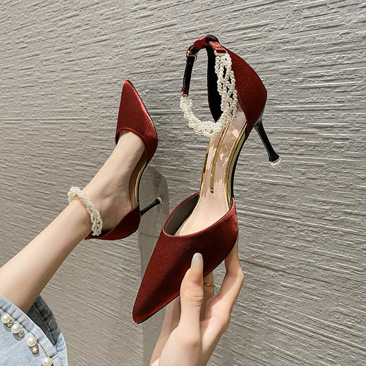 Stiletto Mid-Ankle Buckle Heels