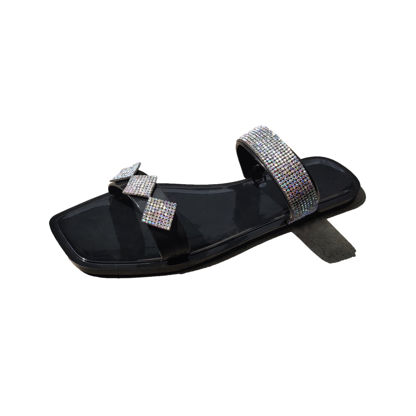 Square Toe Two-strap Light Diamond Sandals