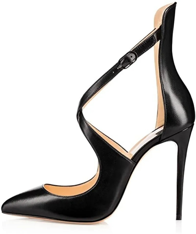 Cross Strap Stiletto High Heels