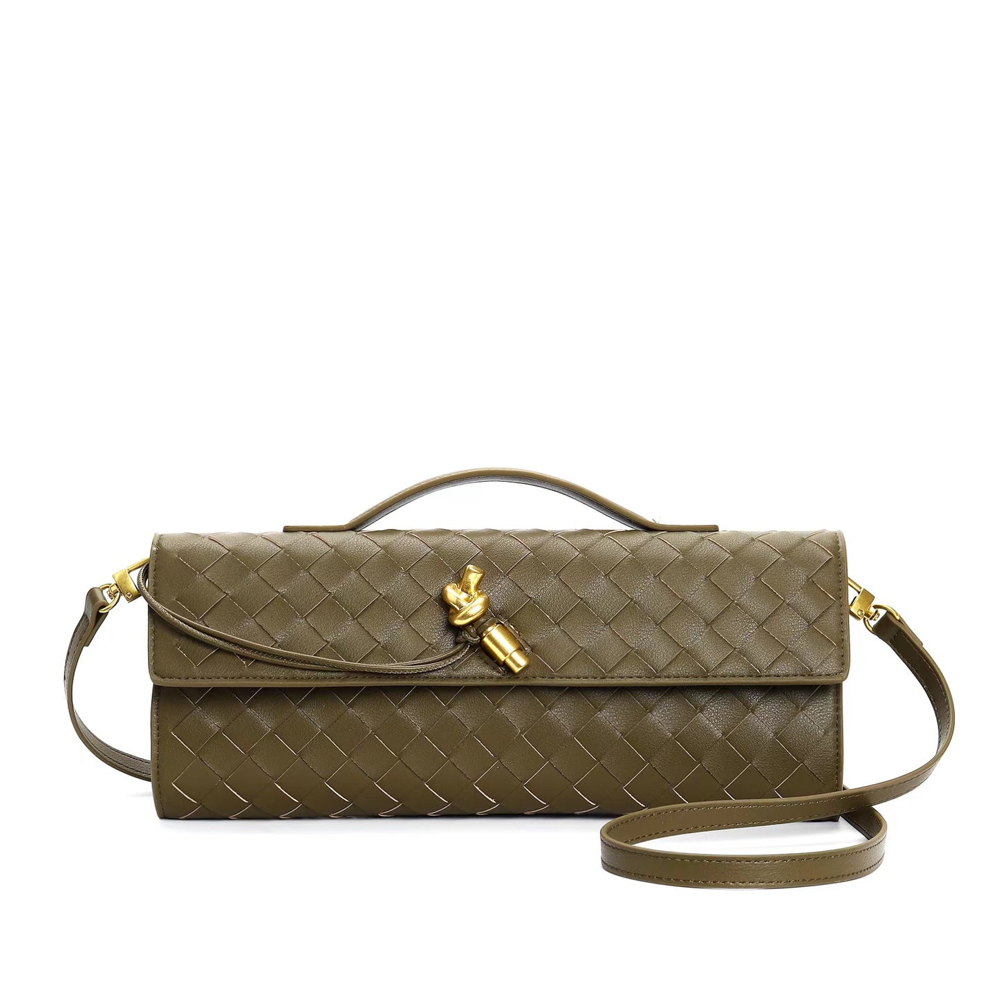 Woven Shoulder Clutch Crossbody Bag