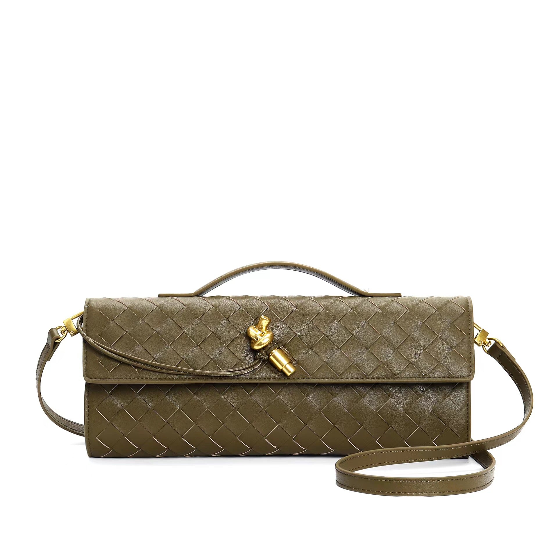 Woven Shoulder Clutch Crossbody Bag