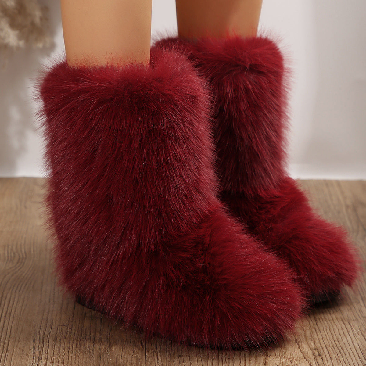 Mid-calf Plush Boots