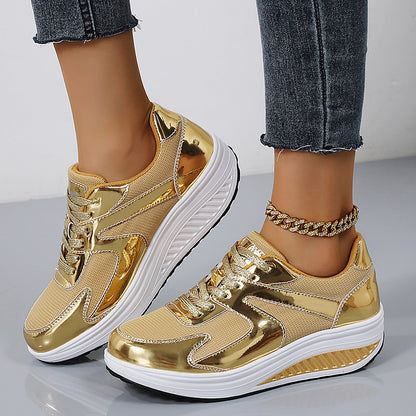 Thick Bottom Mesh Elevator Breathable Sneakers