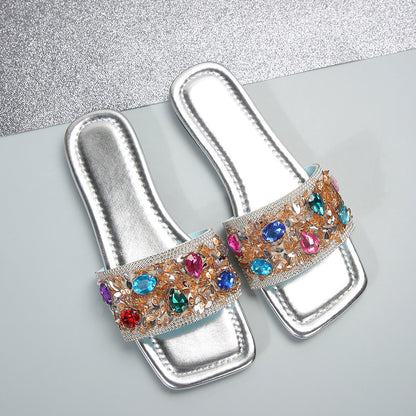 Colorful Rhinestone Slippers