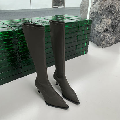 Pointed Toe Below The Knee Boots