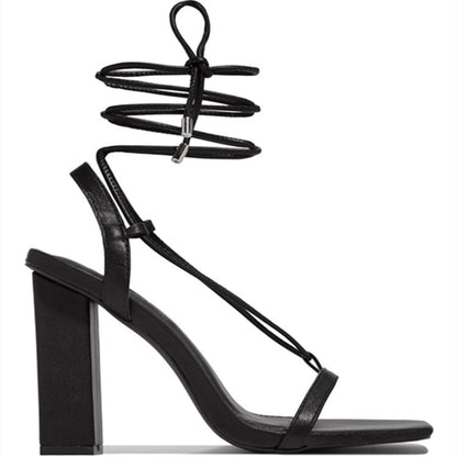 Lace-up Strappy Leather Sandals