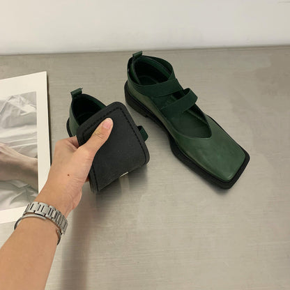 Retro Square Toe Shoes